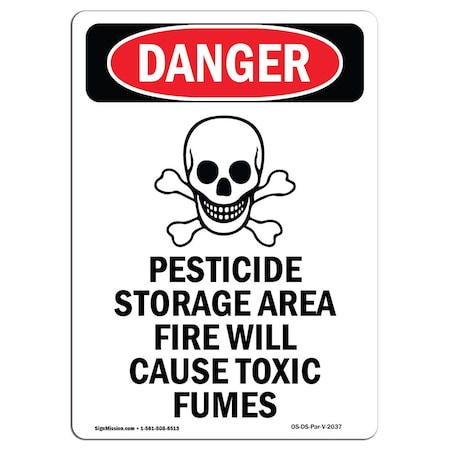 Signmission Safety Sign, OSHA Danger, 24" Height, Rigid Plastic, Portrait, P-1824-V-2037 OS-DS-P-1824-V-2037